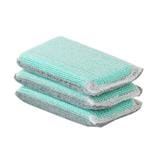 DOUBLE-SIDED SPONGE WITH POLYESTER FABRIC ACCO 16X8.5X2CM 3PCS AQUA GREEN/GREY