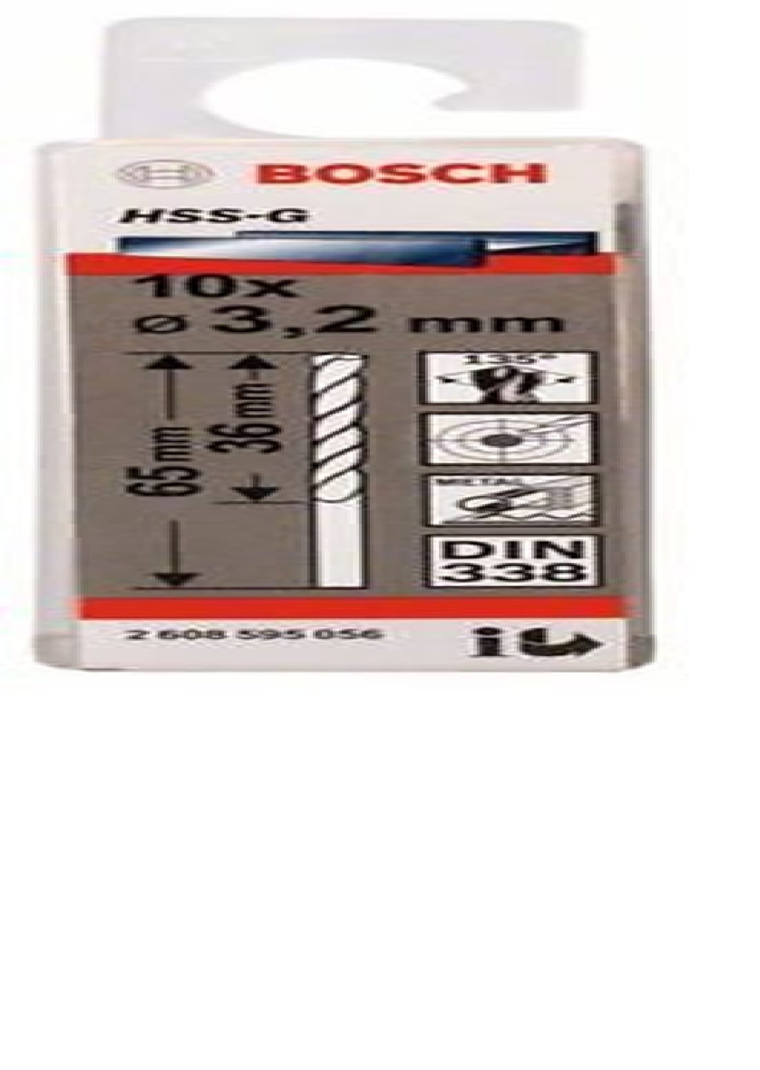 METAL DRILL BIT BOSCH 3.2MM 10EA/PACK