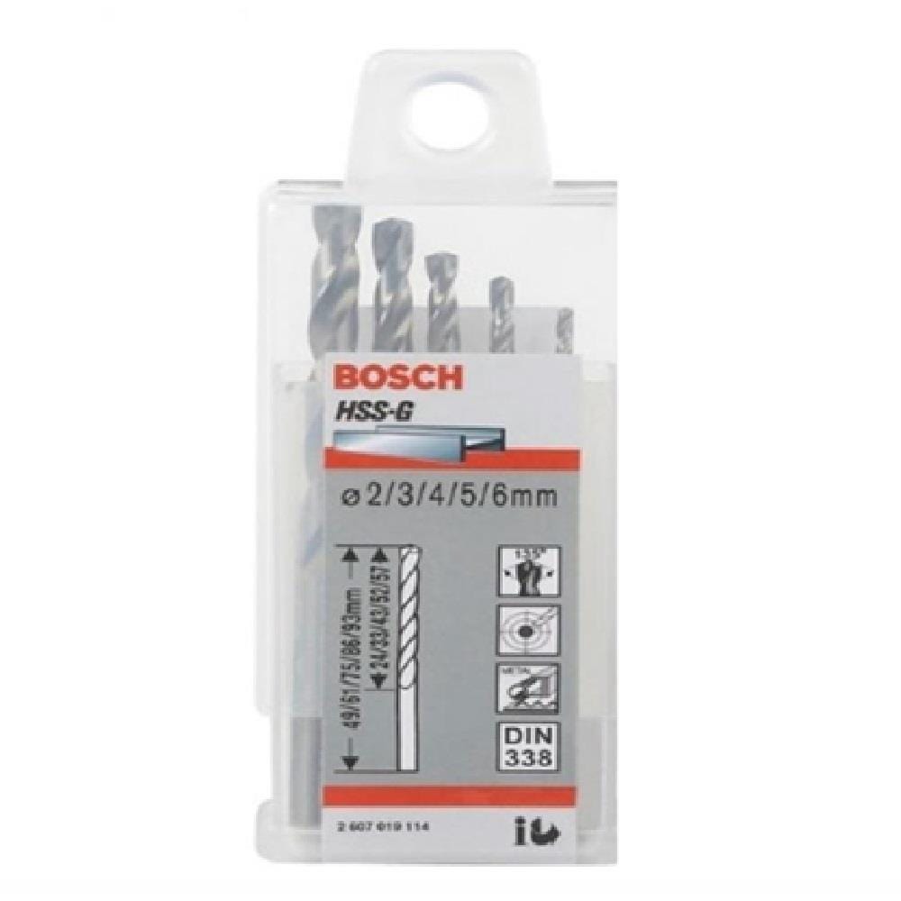 METAL DRILL BIT BOSCH MIXED 5EA/PACK (2-6MM)