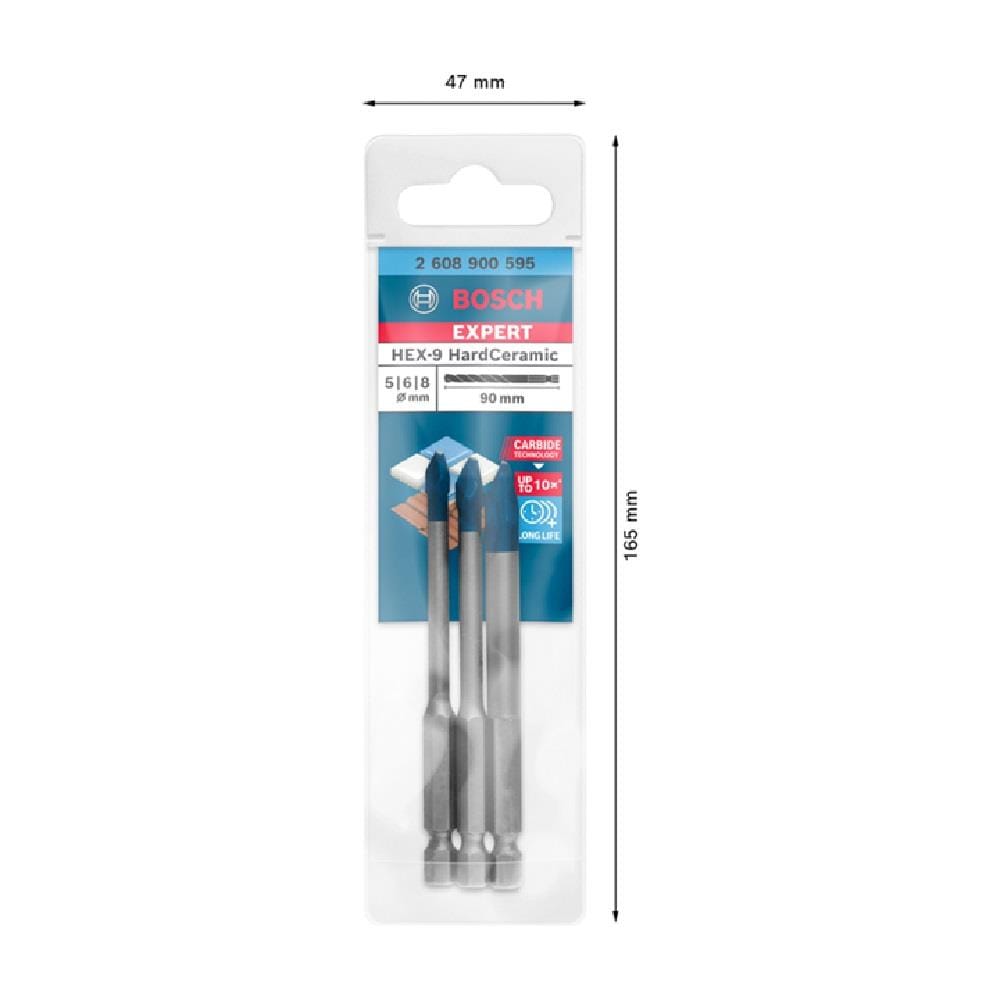 HARD CERAMIC TITLE DRILL BIT BOSCH HEX-9 3EA/SET (5/6/8)