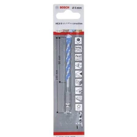 MULTI CONSTRUCTION DRILL BIT BOSCH HEX-9 12X80/150MM