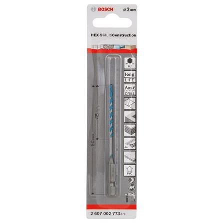 MULTI CONSTRUCTION DRILL BIT BOSCH HEX-9 3X40X70MM