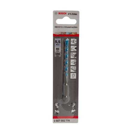 MULTI CONSTRUCTION DRILL BIT BOSCH HEX-9 5.5X50X85MM