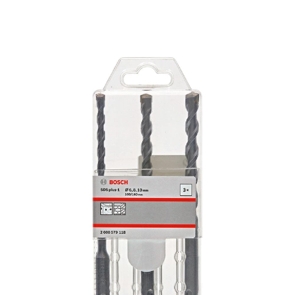 CONCRETE DRILL BIT BOSCH SDS+1 3PCS/PACK (6,8,10X160MM) 2608579118