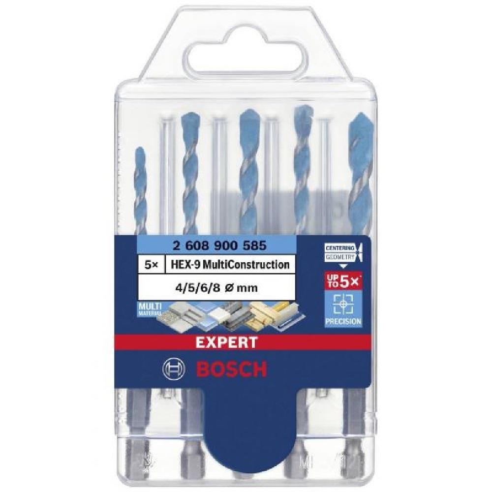 MULTI CONSTRUCTION DRILL BIT SET BOSCH HEX-9 5PCS/PACK