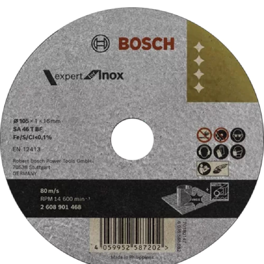BOSCH FLEXIBLE GRINDING DISC 4" 2.8X16MM (INOX) 2608620690