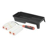 MATALL PAINT TRAY SET WITH 4x 4" ROLLER & 5.7" TRAY BLACK PR16099