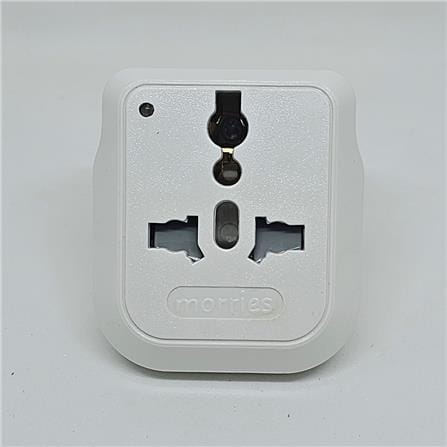 MORRIES TRAVEL ADAPTOR WITH LED INDICATOR MS3106N WHITE
