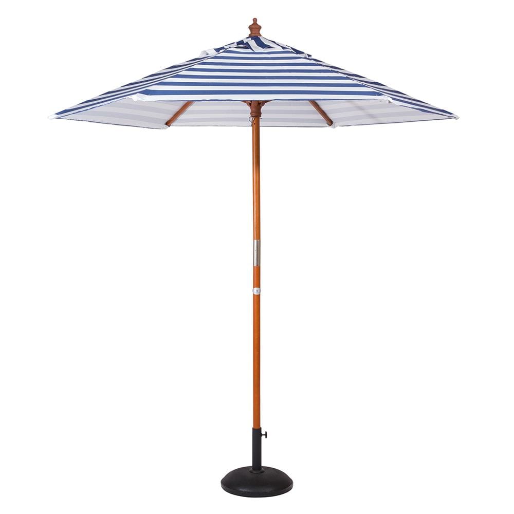 PARASOL IVY WOOD STRIP 2.1M ROUND WHITE/BLUE