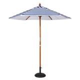 PARASOL IVY WOOD STRIP 2.1M ROUND WHITE/BLUE