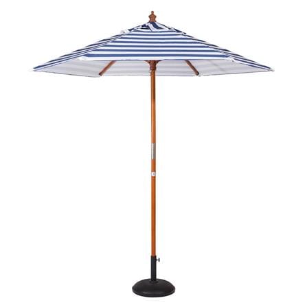 PARASOL IVY WOOD STRIP 2.1M ROUND WHITE/BLUE