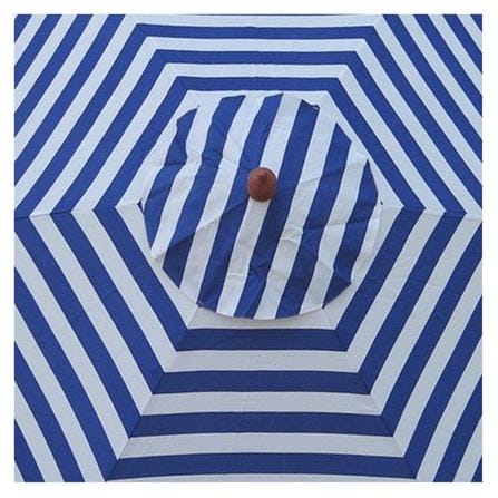PARASOL IVY WOOD STRIP 2.1M ROUND WHITE/BLUE