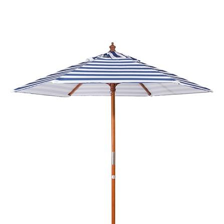 PARASOL IVY WOOD STRIP 2.1M ROUND WHITE/BLUE