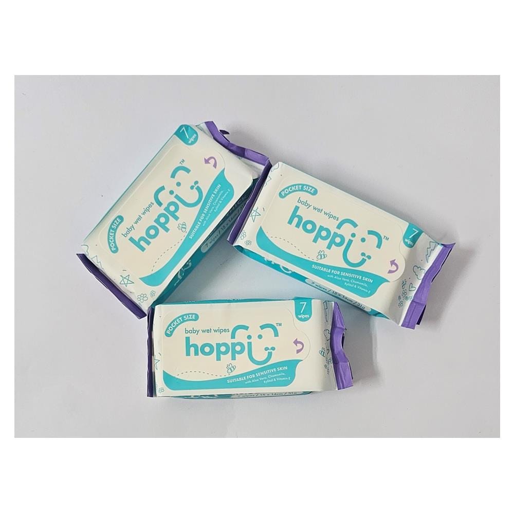 HOPPI POCKET SIZE MINI WET WIPES 7Sx 8PACK  260GM