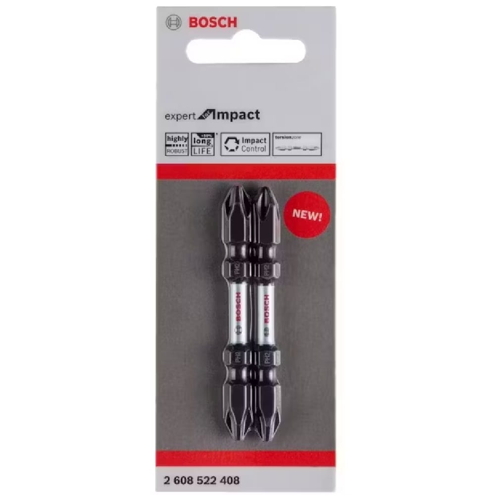 BOSCH SCREWDRIVER BIT PH2 110MM (EXPERT FOR IMPACT) 2EA/PACK BLACK