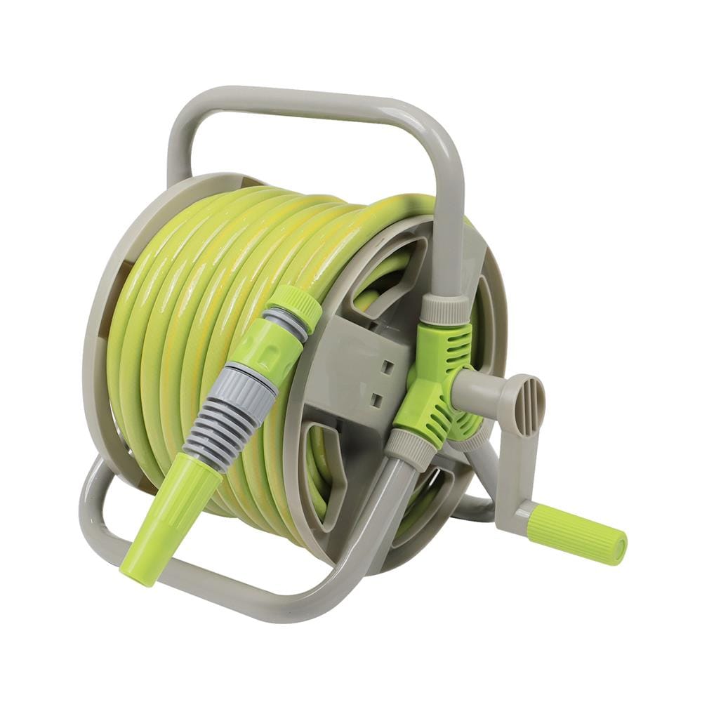 GROUND-BASED GARDEN HOSE REEL SPRING RL12 GN20 1/2INX20M GREEN/GREY