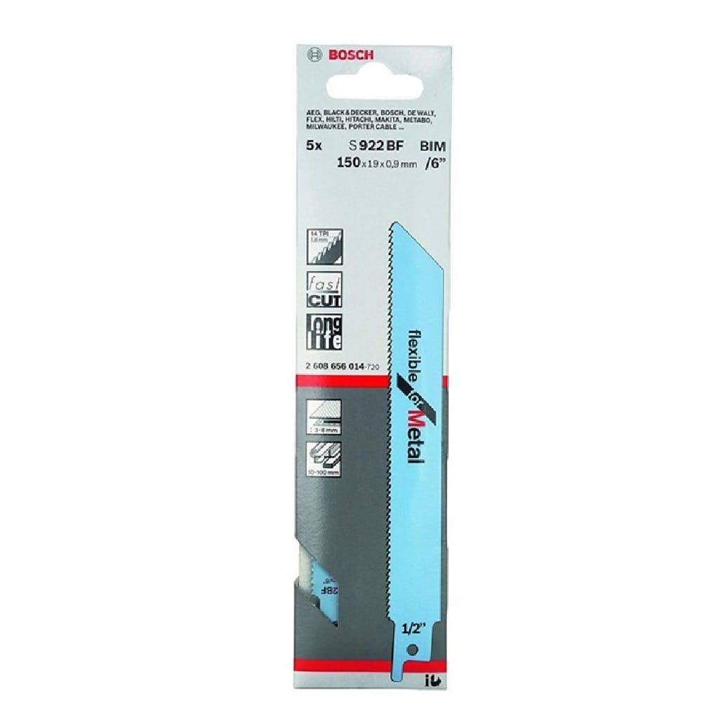 BOSCH RECIPROCATING SAW BLADE S644D (FLEXIBLE FOR METAL) 5 - 30mm 5PCS/PACK