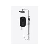 ALPHA SHOWER HEATER DC PUMP WITH RAIN SHOWER SMART 18-I MATT BLACK (CHROME SHOWER ACCESORIES SET)