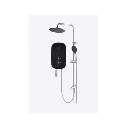 ALPHA SHOWER HEATER DC PUMP WITH RAIN SHOWER SMART 18-I MATT BLACK (CHROME SHOWER ACCESORIES SET)
