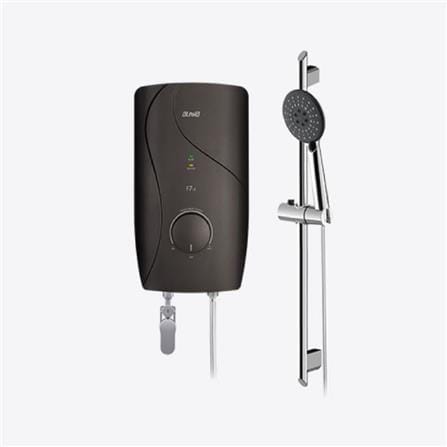 ALPHA SHOWER HEATER DC PUMP WITH HAND SHOWER F7-I DARK MOCHA (CHROME SHOWER ACCESSORIES SET)