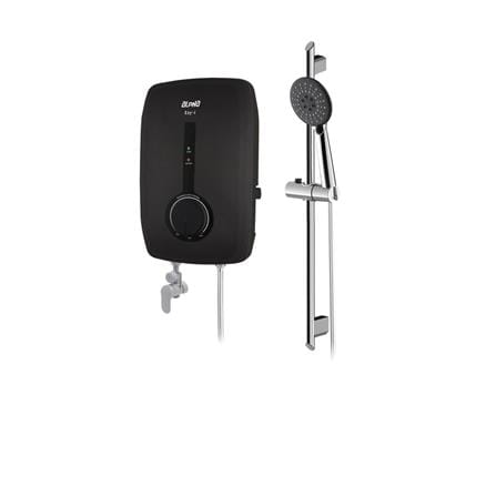 ALPHA SHOWER HEATER DC PUMP WITH HAND SHOWER EZY-I MATT BLACK (CHROME SHOWER ACCESSORIES SET)