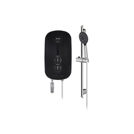 ALPHA SHOWER HEATER DC PUMP WITH HAND SHOWER SMART 18-I MATT BLACK (CHROME SHOWER ACCESSORIES SET)