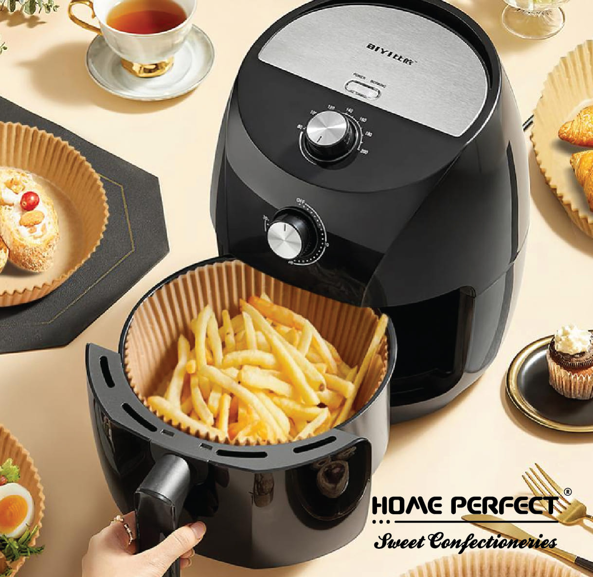 HOME PERFECT SQUARE AIR FRYER PAPER HP-ASQ16