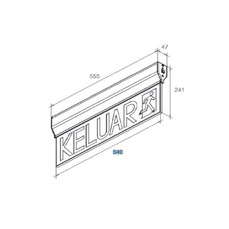 VITALITE LED KELUAR SIGN - SLIM TYPE (SINGLE SIDED VIEW) VKS 555/STS/RM