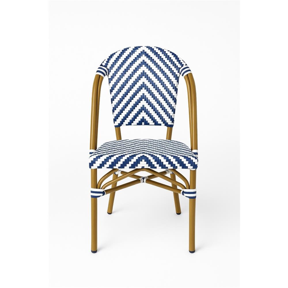 MAZE GARDEN CHAIR WITH ARMREST (BLUE/WHITE)