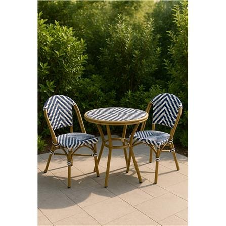 MAZE GARDEN CHAIR WITH ARMREST (BLUE/WHITE)