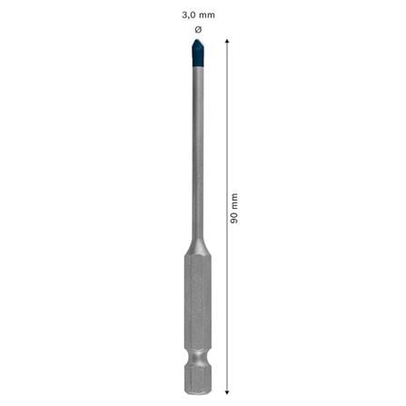 HARD CERAMIC TITLE DRILL BIT BOSCH HEX-9 3X90MM