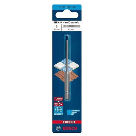 HARD CERAMIC TITLE DRILL BIT BOSCH HEX-9 3X90MM