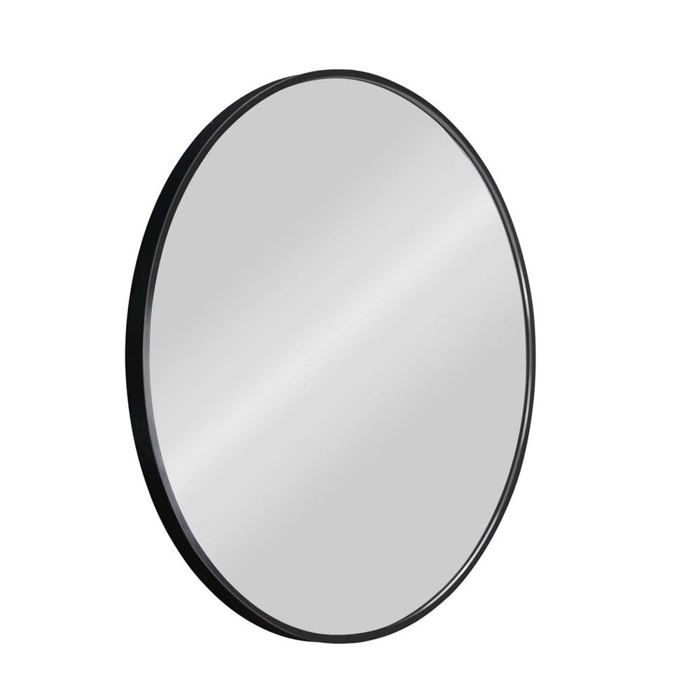 GLOREX LIGHTWEIGHT ALUMINIUM FRAME MIRROR ROUND 50CM  BLACK