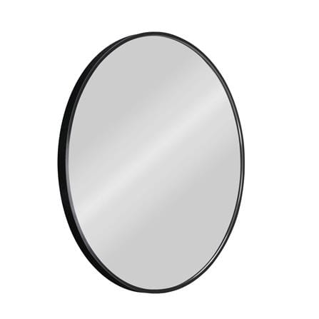 GLOREX LIGHTWEIGHT ALUMINIUM FRAME MIRROR ROUND 50CM  BLACK