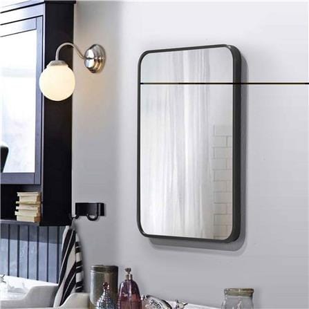 GLOREX LIGHTWEIGHT ALUMINIUM FRAME MIRROR 45X60CM BLACK