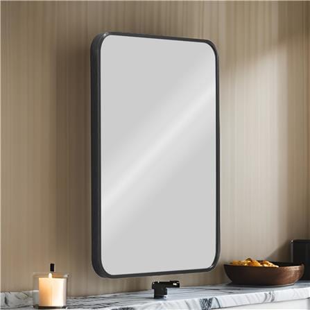 GLOREX LIGHTWEIGHT ALUMINIUM FRAME MIRROR 45X60CM BLACK