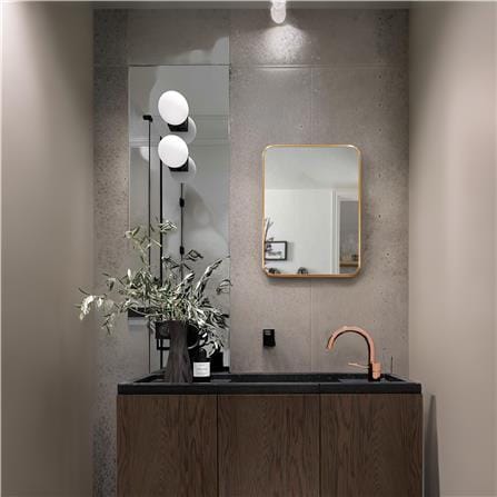 GLOREX LIGHTWEIGHT ALUMINIUM FRAME MIRROR 50X70CM GOLD
