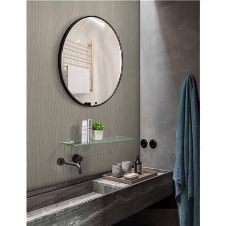 GLOREX LIGHTWEIGHT ALUMINIUM FRAME MIRROR ROUND 60CM  BLACK