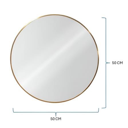 GLOREX LIGHTWEIGHT ALUMINIUM FRAME MIRROR ROUND 60CM GOLD