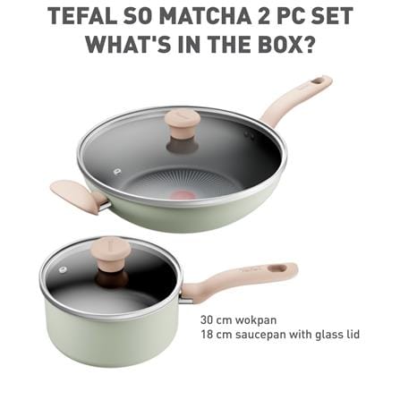 TEFAL SO MATCHA 4-PIECE SET (SAUCEPAN 18CM WIITH LID + WOKPAN 30CM WITH LID) G179S4