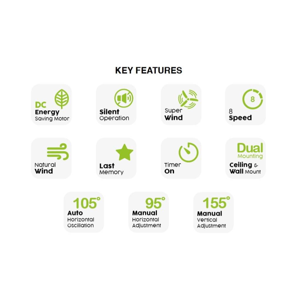 ALPHA CEILING FAN ALKOVA KONA 3B MATTE BLACK 16"