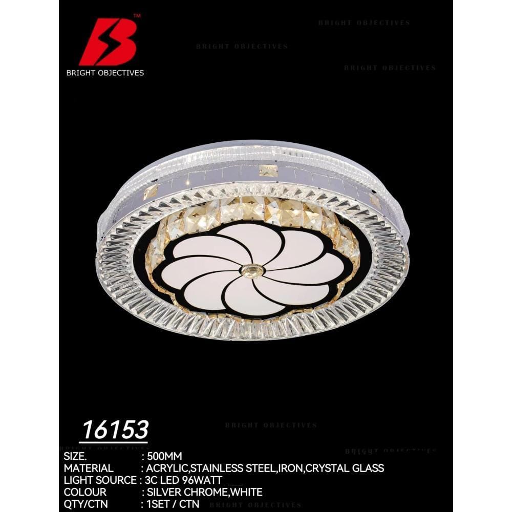 BRIGHT OBJECTIVES CEILING LAMP LED 16153 96W 3C 50CM SILVER CHROME WHITE