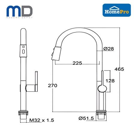 MD SINK FAUCET PULL OUT SPRAY TF-M04-BK BLACK