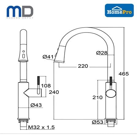 MD SINK FAUCET PULL OUT SPRAY TF-M03-MGD BLACK GOLD