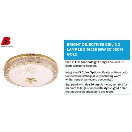 BRIGHT OBJECTIVES CEILING LAMP LED 16236 96W 3C 50CM GOLD