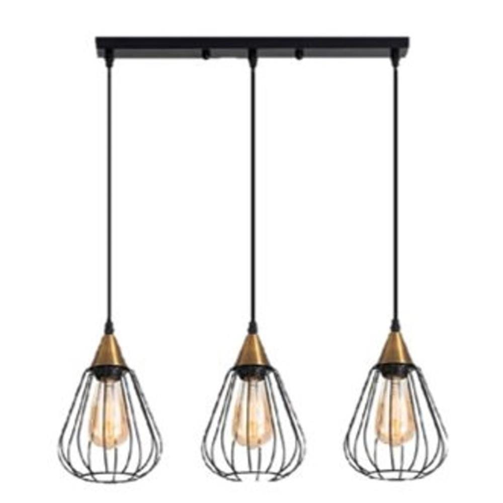 BRIGHT OBJECTIVES PENDANT LAMP 13338/3L 60CM BLACK + GOLD