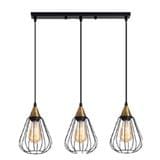 BRIGHT OBJECTIVES PENDANT LAMP 13338/3L 60CM BLACK + GOLD