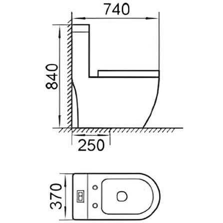 AKRON 1P WATER CLOSET TOILET WCO-733-S 6/3L WHITE