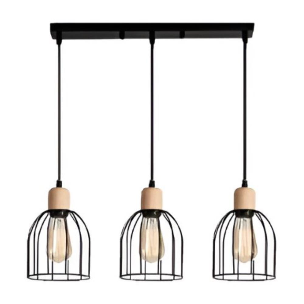 BRIGHT OBJECTIVES PENDANT LAMP 13331/3L 60CM BLACK + LIGHT BROWN