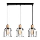 BRIGHT OBJECTIVES PENDANT LAMP 13331/3L 60CM BLACK + LIGHT BROWN